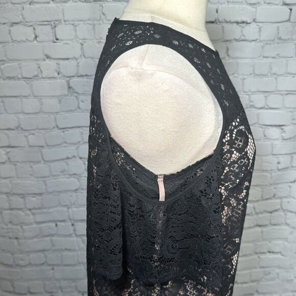 Loft Boudoir Lace Cold Shoulder Black Nude Dress size 4 NEW NWT - Picture 13 of 16